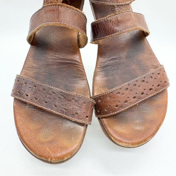 Bed Stu Womens Artemis Ankle Wrap Back Zip Gladiator Sandal In Tan Rustic Brown - Picture 14 of 15